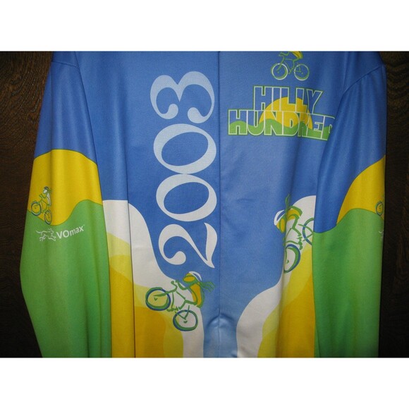Vomax 2003 Hilly Hundred Cycling Bicycle Zip Front Jersey Mens L Riding USA - Picture 2 of 5